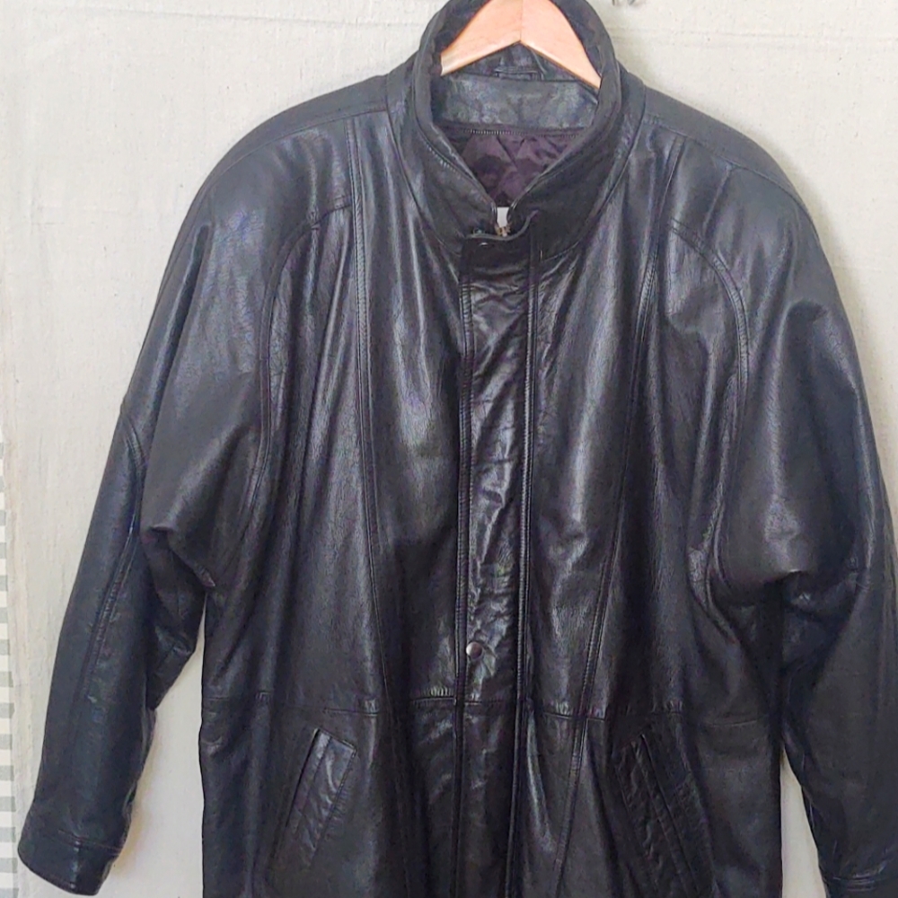 City Streets XL Black 3/4 length leather coat.